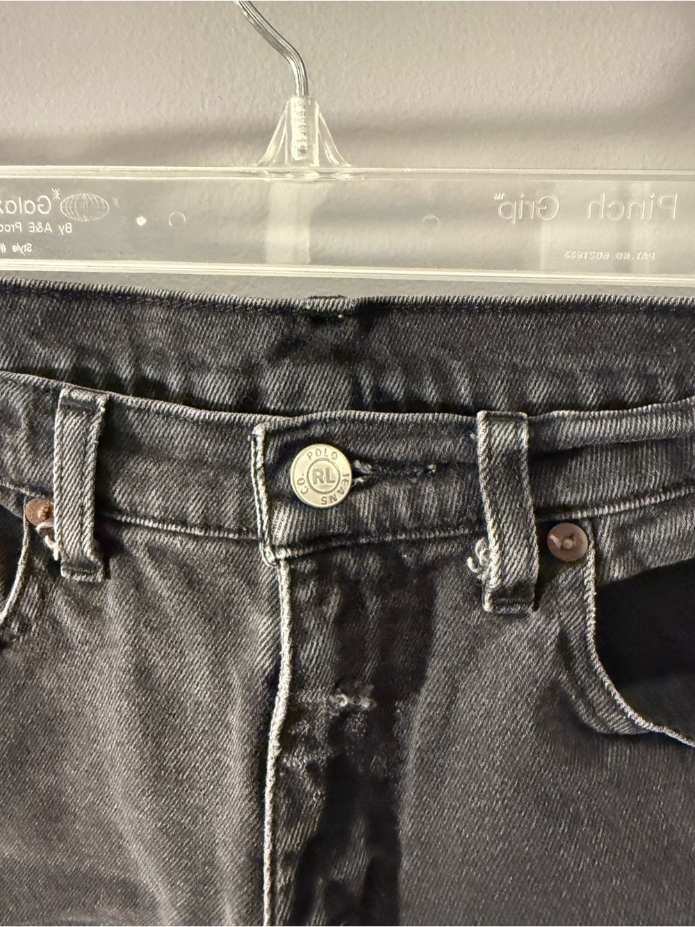 Ralph Lauren Double RL Vintage High Waist Black Distressed Denim Shorts - Picture 4 of 6